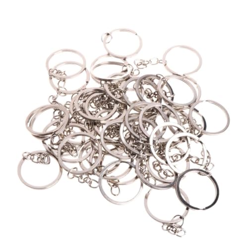 50 Stück/Set für Schlüsselanhänger mit Kette, Metallschlaufe, für den Außenbereich, Schmuckherstellung, Handwerk für Taschen, P von CQEAZ