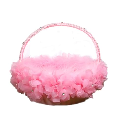 Blumenmädchenkorb, kleine Stoffkörbe mit Spitzengriff, flauschige Kunstblumen, Dekoration für Hochzeitszeremonie, Blumenkorb für Hochzeitszeremonie Blumenmädchenkorb, kleine Stoffkörbe mit Spitzengriff, flauschige Kunstblumen, Dekoration für Hochzeitszeremonie, Blumenkorb für Hochzeitszeremonie von CQEAZ