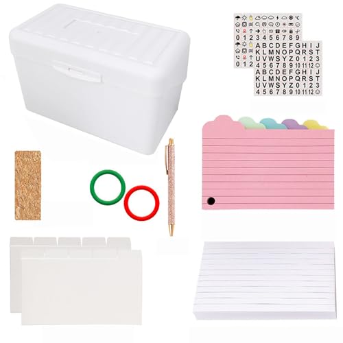 CQEAZ 350 Blatt Taschennotizblöcke, Notizpapier und farbige Notizkarten-Set mit Aufkleberbindern, Trennblättern, Ringen, Stiftaufbewahrung, Notizpapier von CQEAZ