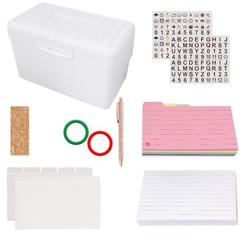 CQEAZ 350 Blatt Taschennotizblöcke, Notizpapier und farbige Notizkarten-Set mit Aufkleberbindern, Trennblättern, Ringen, Stiftaufbewahrung, Notizpapier von CQEAZ