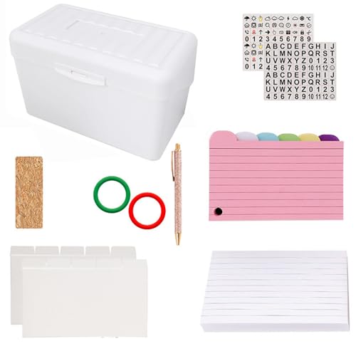 CQEAZ 350 Blatt Taschennotizblöcke, Notizpapier und farbige Notizkarten-Set mit Aufkleberbindern, Trennblättern, Ringen, Stiftaufbewahrung, Notizpapier von CQEAZ