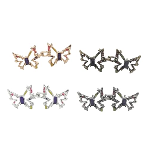 CQEAZ 4 Paar Jeansknopfnadeln Schmetterling Jeans Taillenschnallen Nicht Nähen erforderlich Hosen Taillenspanner für Kleider Jeans Jeans Knopfnadeln von CQEAZ