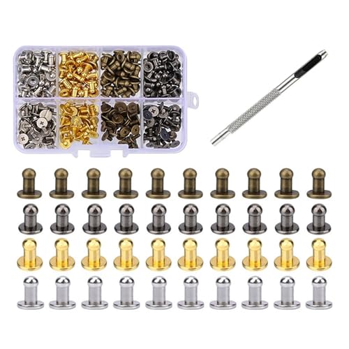 CQEAZ 4 mm, 7 mm, 8 mm, runde Kopfknopf-Nieten für Leder, Metallschrauben, Spikes und Nieten für Kleidung, Schuhe, Gürtel, Tasche, Dekoration, Knopfbolzen CQEAZ 4 mm, 7 mm, 8 mm, runde Kopfknopf-Nieten für Leder, Metallschrauben, Spikes und Nieten für Kleidung, Schuhe, Gürtel, Tasche, Dekoration, Knopfbolzen von CQEAZ