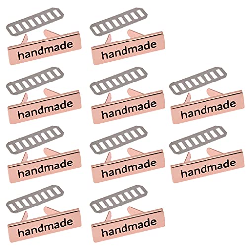 CQEAZ Handgefertigte Metall-Etiketten für Kleidung, Jeans, Schuhe, Taschen, Kleidung, rechteckig, handgefertigt, 10 Stück von CQEAZ