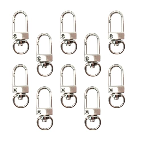 CQEAZ Metall-Karabinerverschlüsse, Drehgelenk, Haken, Hardware-Zubehör für Taschen, Schlüsselanhänger, Verbindungsstücke, Schmuckherstellung, Karabinerverschlüsse, 10 Stück von CQEAZ
