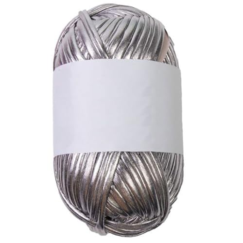 CQEAZ Metallic-T-Shirt-Garn, Stoff, Strickgarn für handgefertigte Taschen, Geldbörse, Geldbörse, Decke, Kissen, Tasse, 40 m von CQEAZ