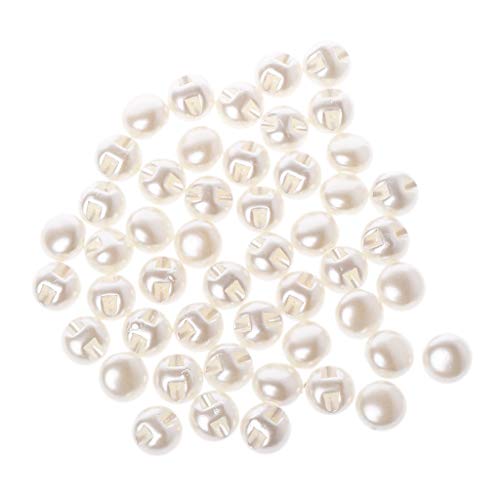 CQEAZ Perlenknöpfe, rund, 10 mm, 11 mm, Kleidungszubehör für Hochzeitskleid, Kostüm, Schmuck, Nähknöpfe, 50 Stück von CQEAZ