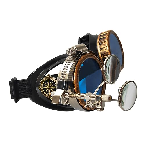 CQEAZ Retro Brille Vintage Steampunk Brille Raves Reitbrille für Cosplay Halloween Party Dekoration für Damen Herren CQEAZ Retro Brille Vintage Steampunk Brille Raves Reitbrille für Cosplay Halloween Party Dekoration für Damen Herren von CQEAZ