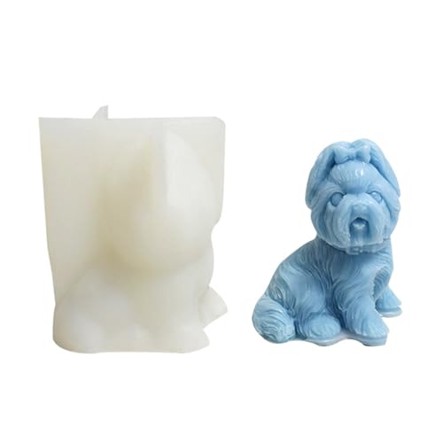 CQEAZ Silikonformen mit Hundemotiv, schöne Welpen, Kerzen, handgefertigte Gießformen, Backformen für Seife, Kuchen, Schokolade, süße Hunde von CQEAZ