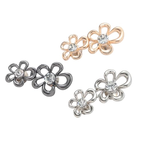 CQEAZ Taillenspanner mit Blumenmuster, verstellbar, für Jeans, Taillenverlängerung, Knopf, Taillenstraffer, 3 Paar von CQEAZ