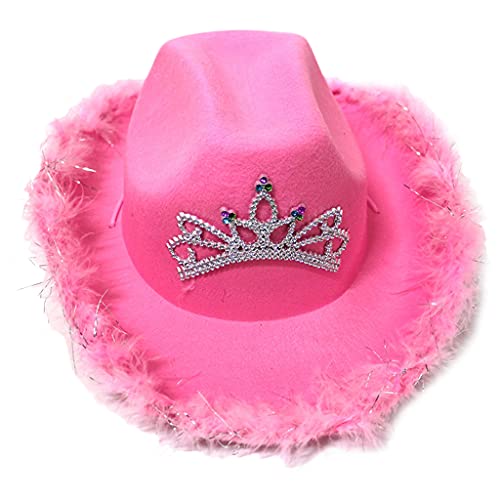 CQEAZ Wollfilz Fedoras mit glitzerndem Ornament, breite Krempe, Hut mit Pailletten, Cowgirl-Accessoires von CQEAZ