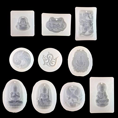 Guanyin-Epoxidharz-Form, handgefertigt, traditionelles chinesisches Amulett, Silikonform für Schmuckherstellung, 10 Stile Guanyin-Epoxidharz-Form, handgefertigt, traditionelles chinesisches Amulett, Silikonform für Schmuckherstellung, 10 Stile von CQEAZ