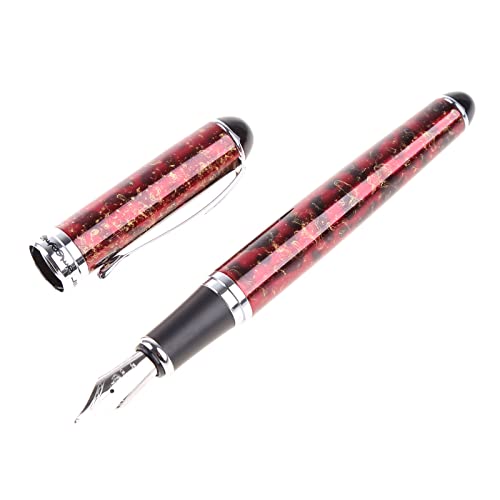 JINHAO X750 Füllfederhalter, rote Feder, schönes Geschenk, Business, M-Feder Füllfederhalter, Kalligraphie, Studenten, Schulbedarf, klassische Schreibwerkzeuge, Edelstahl, rechte und linke Hand von CQEAZ
