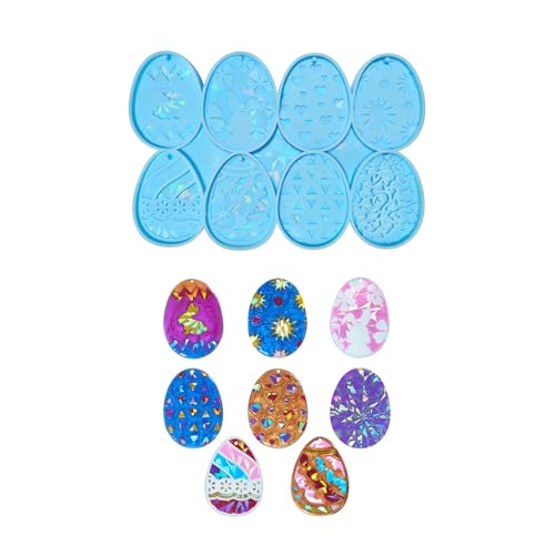 Ostereier-Silikonform, handgefertigt, Ornament, Anhänger, Harz für Schlüsselanhänger, Dekoration, Schmuck, Epoxidharz, Formen, Silikon, rechteckig, Schlüsselanhänger, Schmuck für Anfänger, einzigartig von CQEAZ