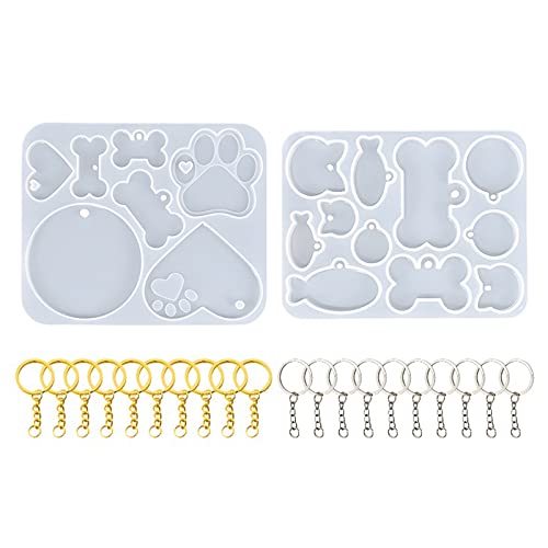 Silikonform für Schlüsselanhänger in Hundeknochenform, Anhänger, Charms, Fischherz, Pfote, Epoxidharz, Gießformen für Hunde Silikonform für Schlüsselanhänger in Hundeknochenform, Anhänger, Charms, Fischherz, Pfote, Epoxidharz, Gießformen für Hunde von CQEAZ