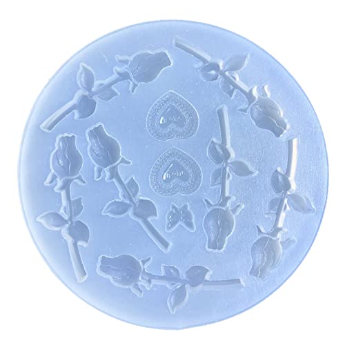 Silikonform mit Rosenblüten, hohle Epoxidharz-Füllungen, Silikonformen, Epoxidharz, Füllform für Harzformen von CQEAZ