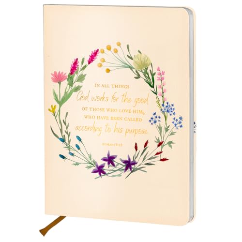 CQM Bibel-Notizbücher für Notizen, 200 Seiten, A5, Hartschalen-Tagebücher zum Schreiben und Arbeiten, Aquarellkranz, College-Notizbuch, Tagebuch, Notizblock, christliches Geschenk von CQM