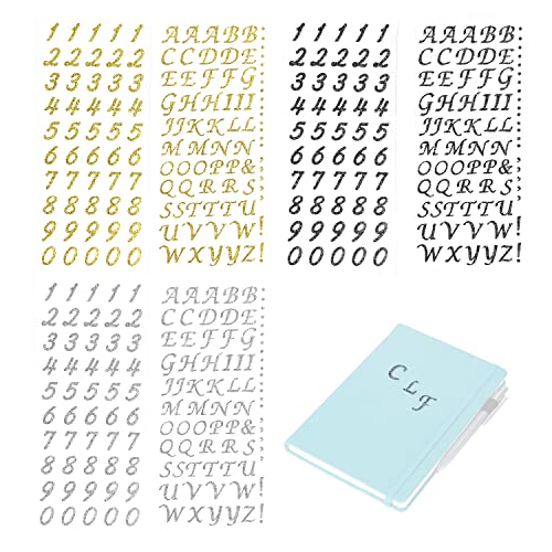 6 Stück alphanumerische Aufkleber, bunte Geschenk-Buchstaben-Aufkleber, selbstklebende Buchstaben-Aufkleber für Scrapbook, Basteln, Grußkarten, Abschlusskappen von CQQNIU