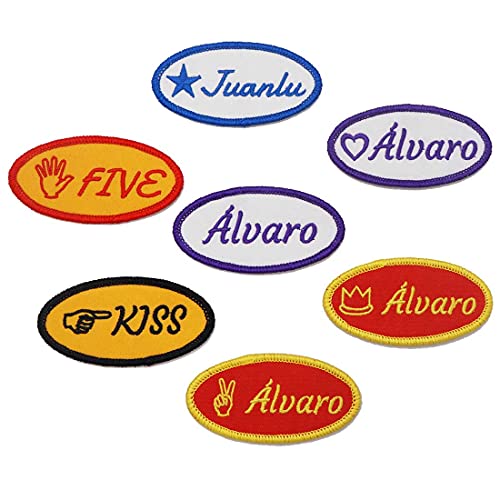 Benutzerdefinierte ovale Namensschild Stickerei Patch Badge mit Nähen auf und Haken Rückseite von CR PATCH FACTORY