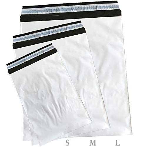 Versandtüten Versandtaschen Versandbeutel Folienversandtaschen PE Coex 60my Permanentverschluss Weiß 3 Größen (1000, 350 x 450 x 50 mm (M)) von CR-Pack
