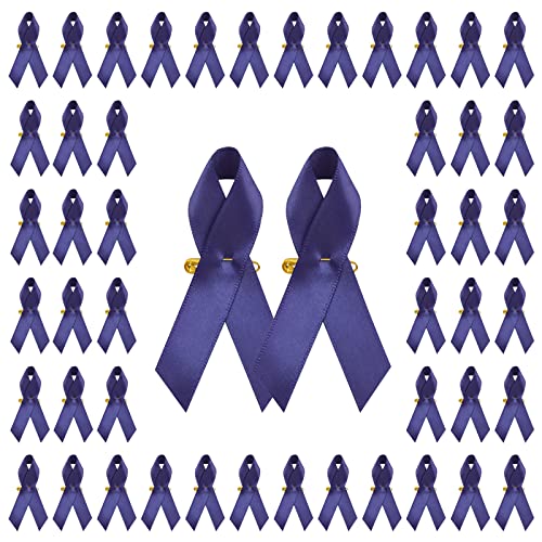 CRAFFANCY 100 Stück dunkelblaue Satin-Brosche für Darmbewusstsein, rektales Krebsband, Brosche mit Sicherheitsnadel CRAFFANCY 100 Stück dunkelblaue Satin-Brosche für Darmbewusstsein, rektales Krebsband, Brosche mit Sicherheitsnadel von CRAFFANCY