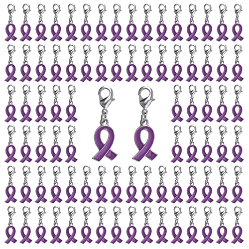 CRAFFANCY 100 Stück lila Schleifenanhänger mit Verschlüssen, häusliche Gewalt Lupus Alzheimer Bewusstsein Legierung Band Charms für die Schmuckherstellung CRAFFANCY 100 Stück lila Schleifenanhänger mit Verschlüssen, häusliche Gewalt Lupus Alzheimer Bewusstsein Legierung Band Charms für die Schmuckherstellung von CRAFFANCY