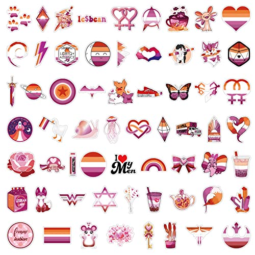 CRAFFANCY 120 Stück Lesbian Pride Aufkleber, Vinyl LGBT Pride Aufkleber für Scrapbook, Tagebuch, Planer, Aufkleber, Flasche, Laptop, Dekoration, Geschenk von CRAFFANCY