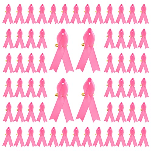CRAFFANCY 200 Stück rosa Bandnadeln, Satin-Pink-Anstecknadeln, Brustkrebs-Bewusstseins-Brosche mit Sicherheitsnadeln für Dekoration, Party, Event von CRAFFANCY
