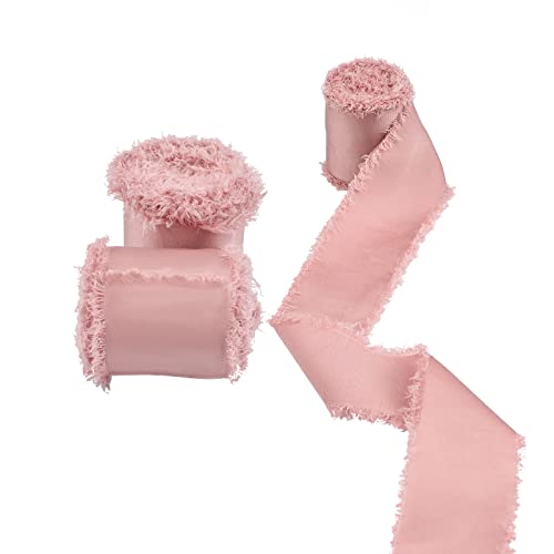 CRAFFANCY 3 Stück dunkelrosa Satinbänder Fransen, rosa ausgefranste Kanten, seidenähnliches Band für Geschenke, Blumenstrauß, Verpackung, Haarschleifen, Hochzeitsdekoration, DIY Handwerk CRAFFANCY 3 Stück dunkelrosa Satinbänder Fransen, rosa ausgefranste Kanten, seidenähnliches Band für Geschenke, Blumenstrauß, Verpackung, Haarschleifen, Hochzeitsdekoration, DIY Handwerk von CRAFFANCY