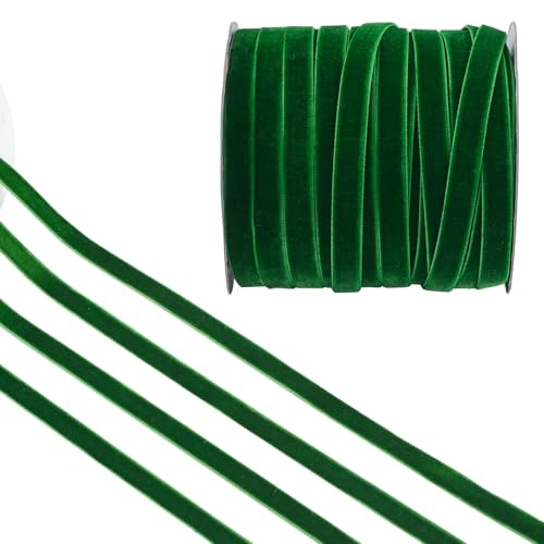 CRAFFANCY Grüne Samtbänder, 45,7 m, 1 cm, einseitiges Samtband für Weihnachtsdekoration CRAFFANCY Grüne Samtbänder, 45,7 m, 1 cm, einseitiges Samtband für Weihnachtsdekoration von CRAFFANCY