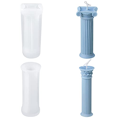 CRAFFANCY Römische Säulen-Kerzenform, Set mit 2 Zylinder-Kerzen, Silikonform, 3D, antike, griechische Säulen, Form für selbstgemachte Kerzen, Beton, Gips, Handwerk CRAFFANCY Römische Säulen-Kerzenform, Set mit 2 Zylinder-Kerzen, Silikonform, 3D, antike, griechische Säulen, Form für selbstgemachte Kerzen, Beton, Gips, Handwerk von CRAFFANCY