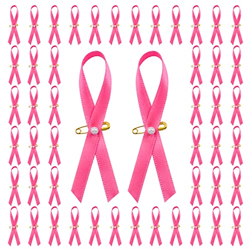 CRAFFANCY Brosche für Brustkrebs-Bewusstseins-Brosche mit Perlen-Sicherheitsnadeln für Damen und Herren, rosa Schleife, 100 Stück CRAFFANCY Brosche für Brustkrebs-Bewusstseins-Brosche mit Perlen-Sicherheitsnadeln für Damen und Herren, rosa Schleife, 100 Stück von CRAFFANCY