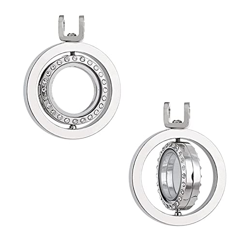 CRAFFANCY Strass-Foto-Charm, 2 Stück, doppellagig, drehbar, Kristall-Foto-Anhänger, Brautschmuck, Hochzeitsstrauß, Charms, Erinnerungsmedaillons für 2 Bilder CRAFFANCY Strass-Foto-Charm, 2 Stück, doppellagig, drehbar, Kristall-Foto-Anhänger, Brautschmuck, Hochzeitsstrauß, Charms, Erinnerungsmedaillons für 2 Bilder von CRAFFANCY