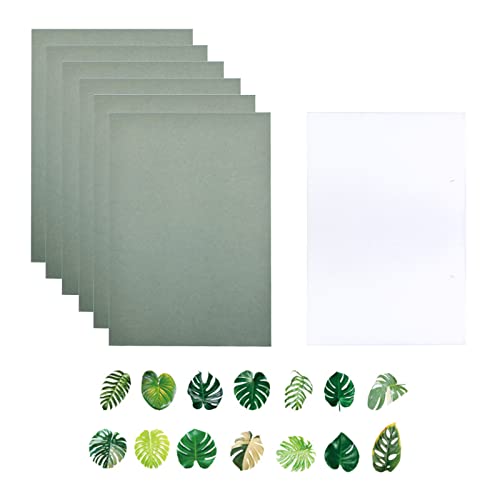 CRAFFANCY Sun Print Paper Kit, 20 Blatt Cyanotype Papiere mit Acrylplatte Baumblatt Hohe Empfindlichkeit Natur Solar Zeichenpapier für DIY Handwerk Kunst Projekt von CRAFFANCY