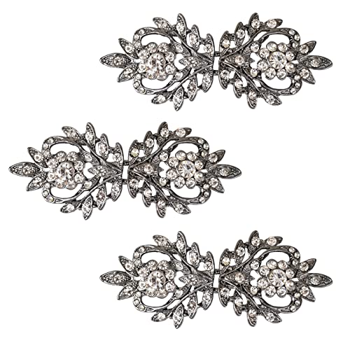 CRAFFANCY Umhang-Verschlüsse, 3 Paar, 7 cm, schwarze Clips mit Strass, Vintage-Umhang, Haken und Ösen, Verschlüsse, Strickjacken-Clips für Kleidung, Pullover, Schal CRAFFANCY Umhang-Verschlüsse, 3 Paar, 7 cm, schwarze Clips mit Strass, Vintage-Umhang, Haken und Ösen, Verschlüsse, Strickjacken-Clips für Kleidung, Pullover, Schal von CRAFFANCY