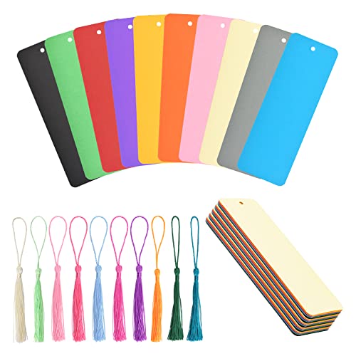 WANDIC Blanko Lesezeichen Sets, 60 Stück 10 Farben Leeres Karten, 60 Stück 10 Farben Bunte Quasten Anhänger, mit Loch, Rohlinge Basteln Papier für DIY Selbst Gestalten Handwerk Geschenkanhänger WANDIC Blanko Lesezeichen Sets, 60 Stück 10 Farben Leeres Karten, 60 Stück 10 Farben Bunte Quasten Anhänger, mit Loch, Rohlinge Basteln Papier für DIY Selbst Gestalten Handwerk Geschenkanhänger von CRAFFANCY