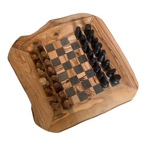 Craflair Schachspiel 42 cm aus Olivenholz Handgefertigt Massives Schachbrett mit Holzfiguren Rustikales und Elegantes Design Echtes Kunsthandwerk Craflair Schachspiel 42 cm aus Olivenholz Handgefertigt Massives Schachbrett mit Holzfiguren Rustikales und Elegantes Design Echtes Kunsthandwerk von CRAFLAIR