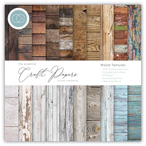 Craft Consortium 600185 Craft Con Papierkissen, Holz, 15,2 cm, Karton, Holztexturen, 20 Designs, Einheitsgröße Craft Consortium 600185 Craft Con Papierkissen, Holz, 15,2 cm, Karton, Holztexturen, 20 Designs, Einheitsgröße von Craft Consortium