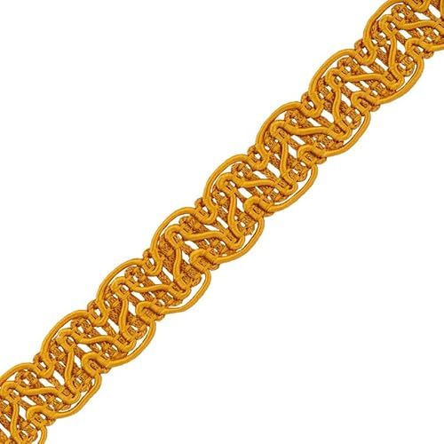 Gimp Furnishing Braid 14 mm Breit Polstereinfassung, Goldspitzenfarbe, Flechtkissen, Vorhänge, gewebter Stoffbesatz, Gimpenborte Paspelierung, Zierleiste, Nähborten (Altgold, 10 m) von CRAFT Queen LTD