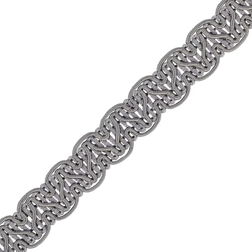 Gimp Furnishing Braid 14 mm Breit Polstereinfassung, Goldspitzenfarbe, Flechtkissen, Vorhänge, gewebter Stoffbesatz, Gimpenborte Paspelierung, Zierleiste, Nähborten (Dunkelgrau, 25 m) von CRAFT Queen LTD