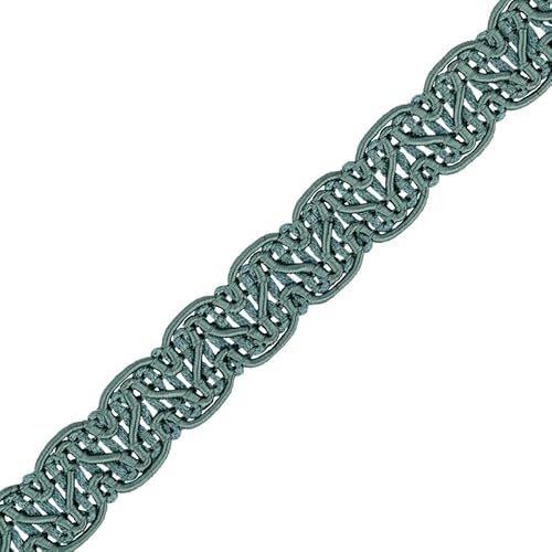 Gimp Furnishing Braid 14 mm Breit Polstereinfassung, Goldspitzenfarbe, Flechtkissen, Vorhänge, gewebter Stoffbesatz, Gimpengeflecht, Paspelierung, Zierleiste, Nähborten (Salbei, 10 m) von CRAFT Queen LTD