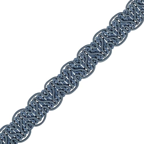 Gimp Furnishing Braid 14 mm Breit Polstereinfassung, Goldspitzenfarbe, Flechtkissen, Vorhänge, gewebter Stoffbesatz, Gimpengeflecht, Paspelierung, Zierleiste, Nähborten (Schieferblau, 1 m) von CRAFT Queen LTD