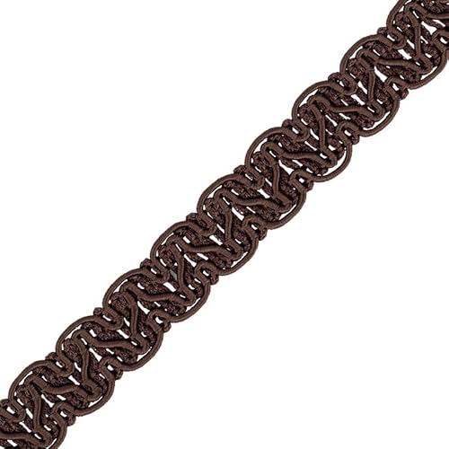 Gimp Furnishing Braid 14 mm Breit Polstereinfassung, Goldspitzenfarbe, Flechtkissen, Vorhänge, gewebter Stoffbesatz, Gimpengeflecht, Paspelierung, Zierleiste, Nähborten (Schokolade, 1 m) von CRAFT Queen LTD