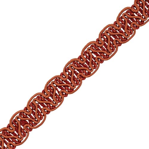 Gimp Furnishing Braid 14 mm Breit Polstereinfassung, Goldspitzenfarbe, Flechtkissen, Vorhänge, gewebter Stoffbesatz, Gimpengeflecht, Paspelierung, Zierleiste, Nähborten (Terracotta, 1 m) von CRAFT Queen LTD