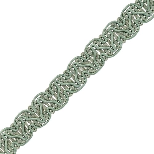 Gimp Furnishing Braid 14 mm Breit Polstereinfassung, Goldspitzenfarbe, Flechtkissen, Vorhänge, gewebter Stoffbesatz, Gimpengeflecht, Paspelierung, Zierleiste, Nähborten (Wassergrün, 1 m) von CRAFT Queen LTD