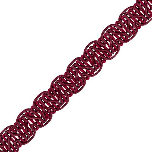 Gimp Furnishing Braid 14 mm Breit Polstereinfassung, Goldspitzenfarbe, Flechtkissen, Vorhänge, gewebter Stoffbesatz, Gimpengeflecht, Paspelierung, Zierleiste, Nähborten (Wein, 1 m) von CRAFT Queen LTD