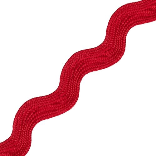 Jumbo RIC Rac 9,5 mm breites Band und Besatz zum Nähen, Bänder, dekorative Borten, Bastelbänder und Zierteile, Stoffeinfassung, Weihnachten, Näh- und DIY-Projekte (Rot, 1 m) Craft Queen LTD von CRAFT Queen LTD