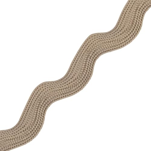 Jumbo RIC Rac 9,5 mm breites Band und Borte zum Nähen, Bänder, dekorative Borten, Bastelbänder und Zierteile, Stoffeinfassung, Weihnachten, Näh- und DIY-Projekte (Beige, 5 m) Craft Queen LTD von CRAFT Queen LTD