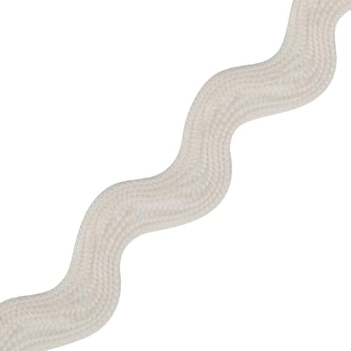 Jumbo RIC Rac 9,5 mm breites Band und Borte zum Nähen, Bänder, dekorative Borten, Bastelbänder und Zierteile, Stoffeinfassung, Weihnachten, Näh- und DIY-Projekte (Elfenbein, 25 m) Craft Queen LTD von CRAFT Queen LTD
