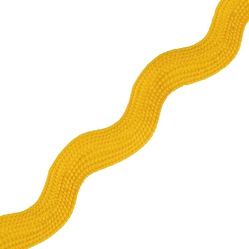 Jumbo RIC Rac 9,5 mm breites Band und Borte zum Nähen, Bänder, dekorative Borten, Bastelbänder und Zierteile, Stoffeinfassung, Weihnachten, Näh- und DIY-Projekte (Gelb, 25 m) Craft Queen LTD von CRAFT Queen LTD